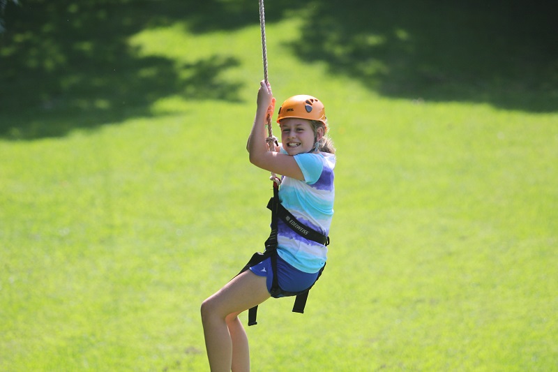 Frannie On The Zip Line At 4 H Camp